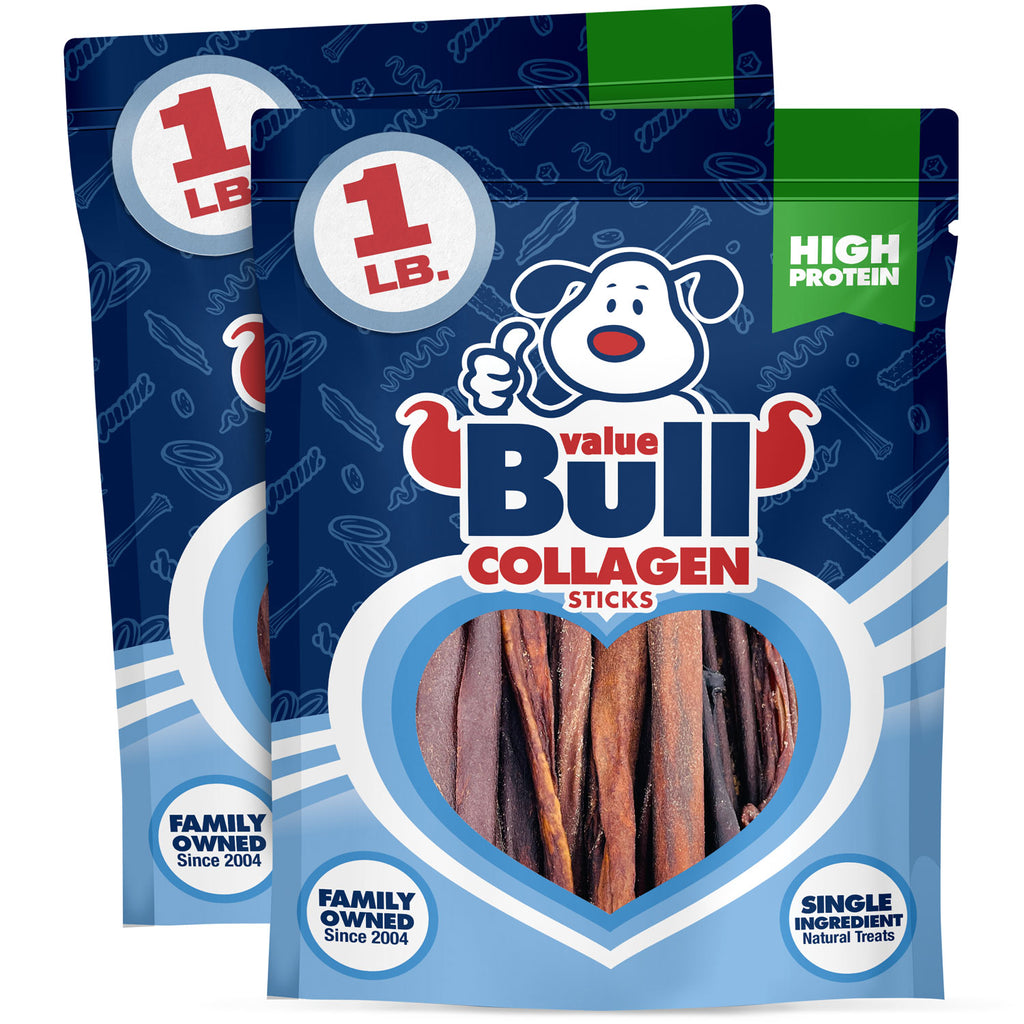 Collagen Sticks Long Lasting Beef Dog Chews, Varied Shapes & Sizes, 2 lb. - Single Ingredient, Rawhide-Free, Natural Dog Chews, Healthy for Hips, Joints, Skin & Coat 