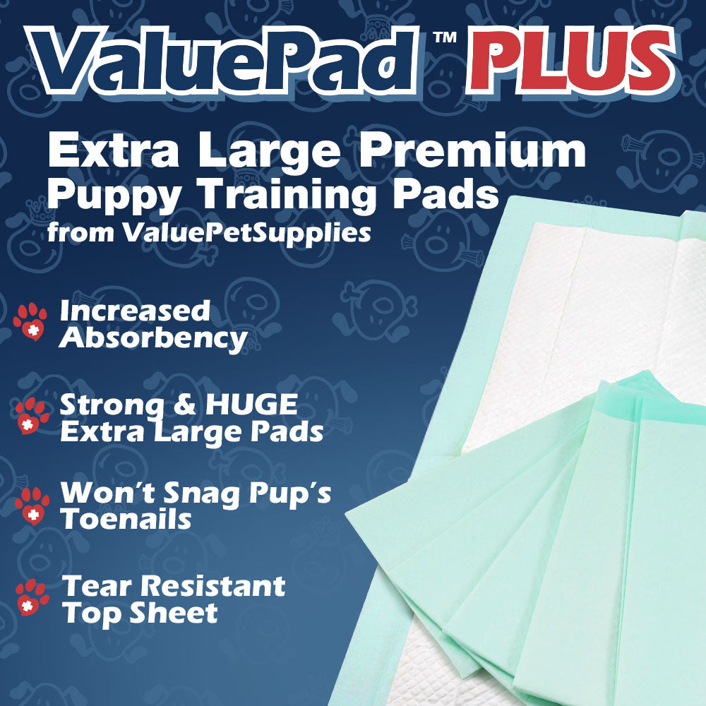 ValuePad Plus Puppy Pads, Extra Large 28x36 Inch, 200 Count BULK PACK - Premium Pee Pads for Dogs, Tear Resistant, Super Absorbent Polymer Gel Core, 5-Layer Design 