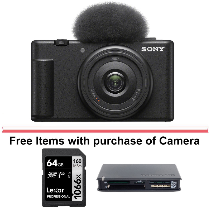 Sony ZV-1F Vlogging Camera (Black) with Sony Vlogger's Accessory KIT (ACC-VC1)  